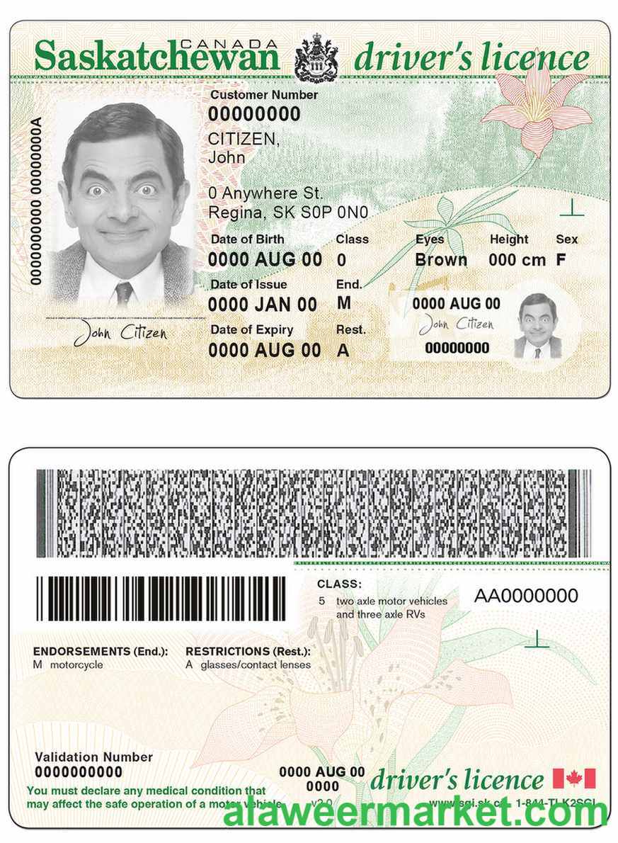 Canada province Saskatchewan driving license